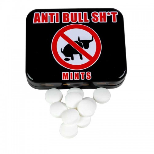 Ментови бонбони без захар Anti Bull Shit в метална кутийка Ментови бонбони без захар Anti Bull Shit в метална кутийка